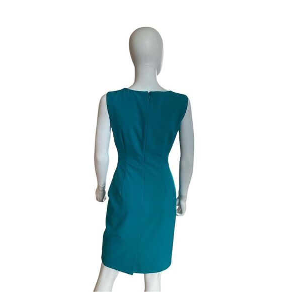 Calvin Klein Women's Teal Blue Sleeveless Sheath Dress Knee Length Size P - Picture 4 of 6